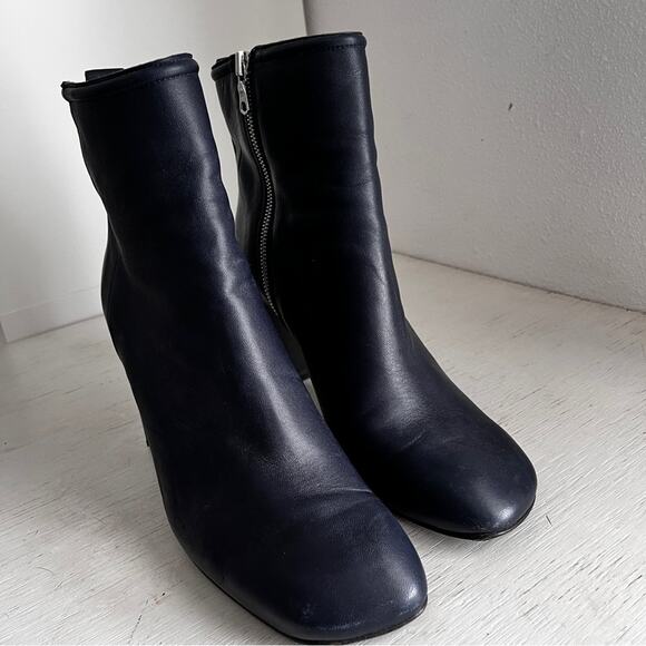 Rag & Bone Navy Ellis leather heeled Ankle Boot size 40 - Picture 2 of 12